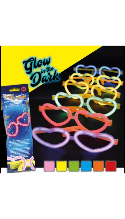 Occhiali Party A Cuore Luminosi 6pz