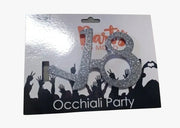 Occhiali Festa Glitter Argento 18 Anni