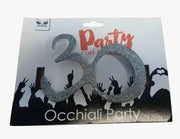 Occhiali Festa Glitter Argento 30 Anni