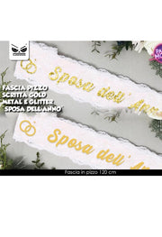 Fascia Sposa Dell'anno Glitter Oro 120cm