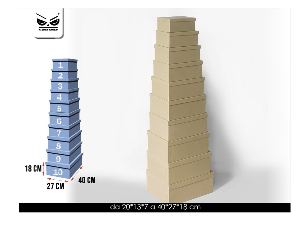 Scatola Cartone Mood Monocolore Beige