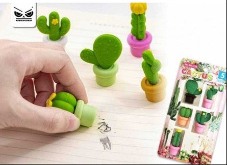 Set Gomme Da Cancellare Cactus 5pz