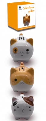 Salvadanaio Gatto In Ceramica Colori Assortiti
