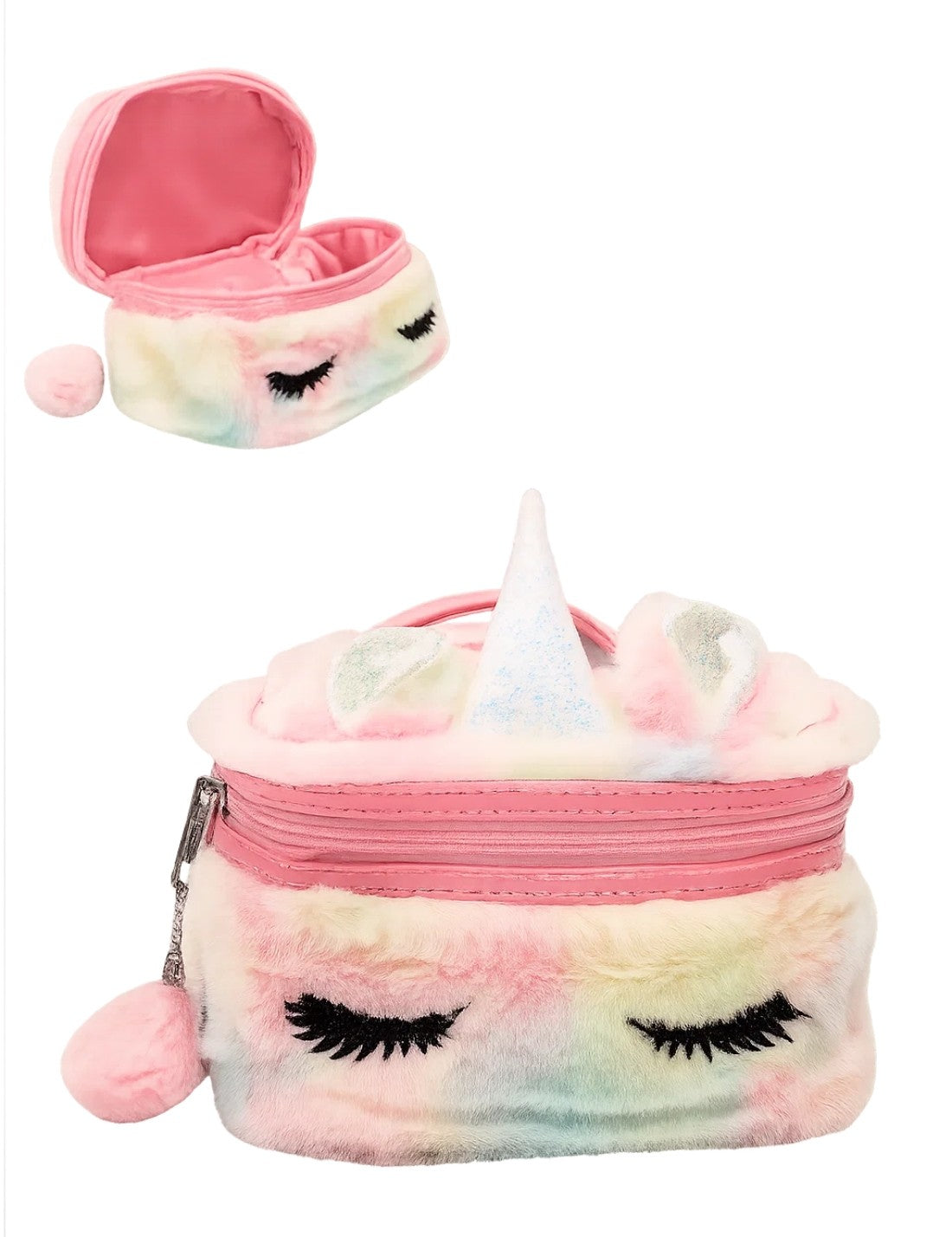 Beauty Case In Peluche Unicorno Multicolor