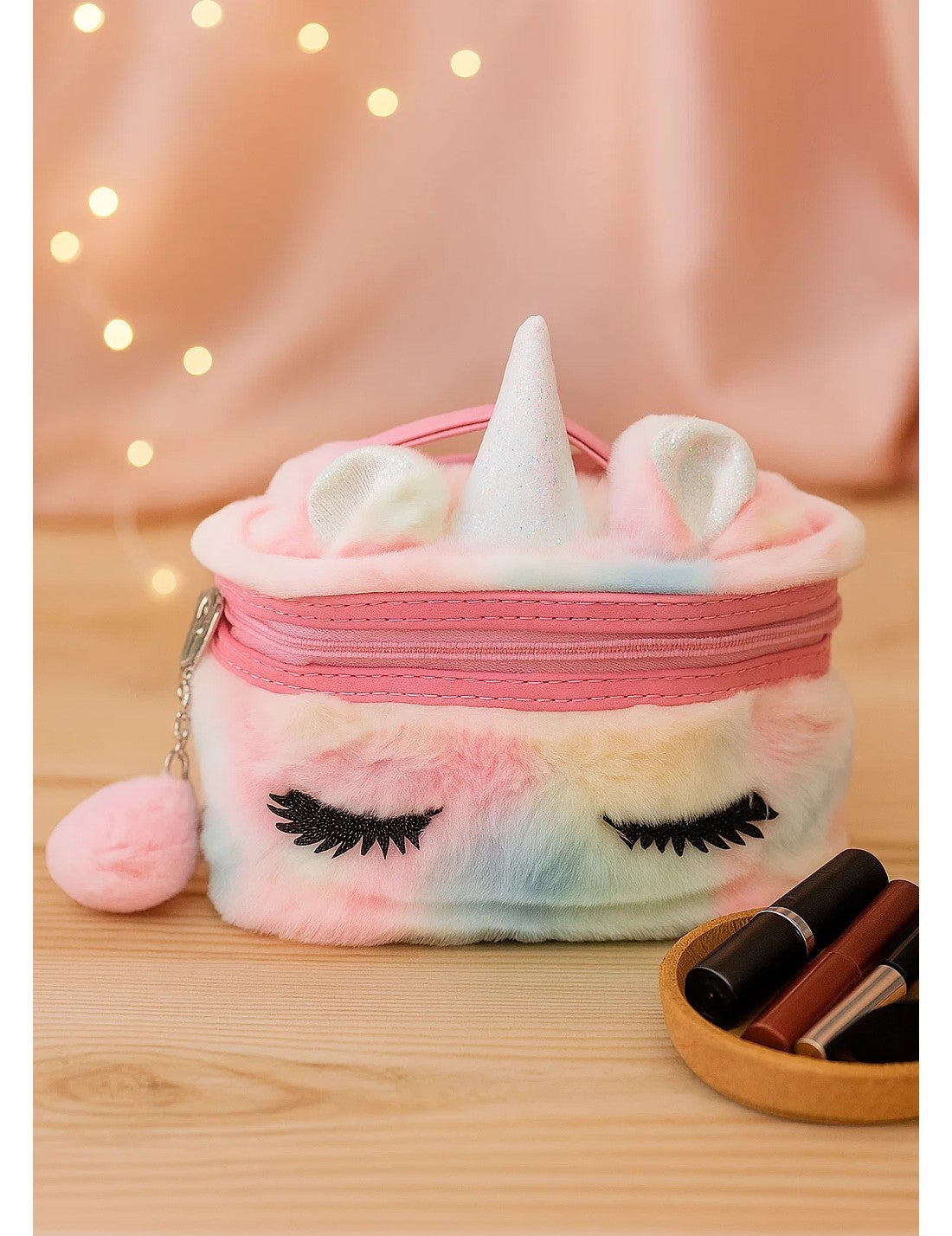 Beauty Case In Peluche Unicorno Multicolor