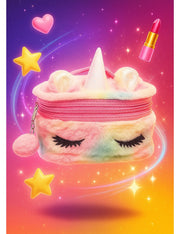 Beauty Case In Peluche Unicorno Multicolor