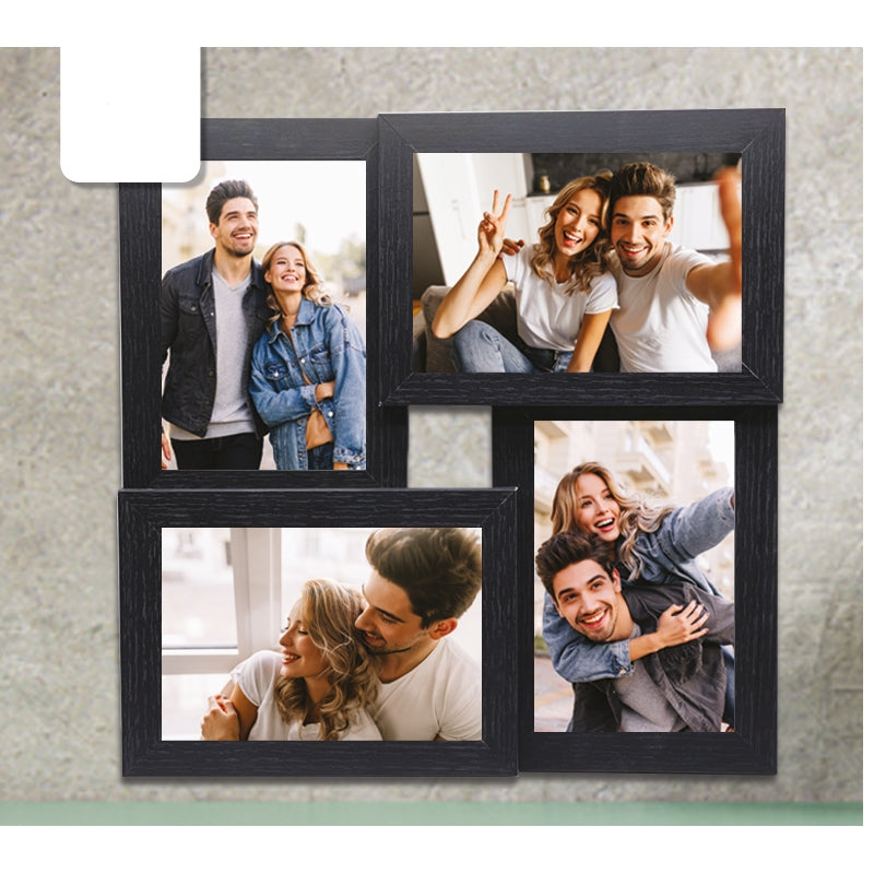 Cornice Portafoto Quadrupla Legno Nero