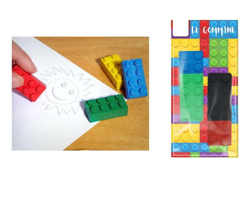 Set Gomme Da Cancellare Mattoncini Costruzioni Lego 4pz