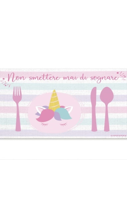 Tovaglietta Non Smettere Mai Di Sognare Unicorno In Tessuto