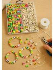 Set 1600 Perline Colorate Con Filo Elastico Per Gioielli