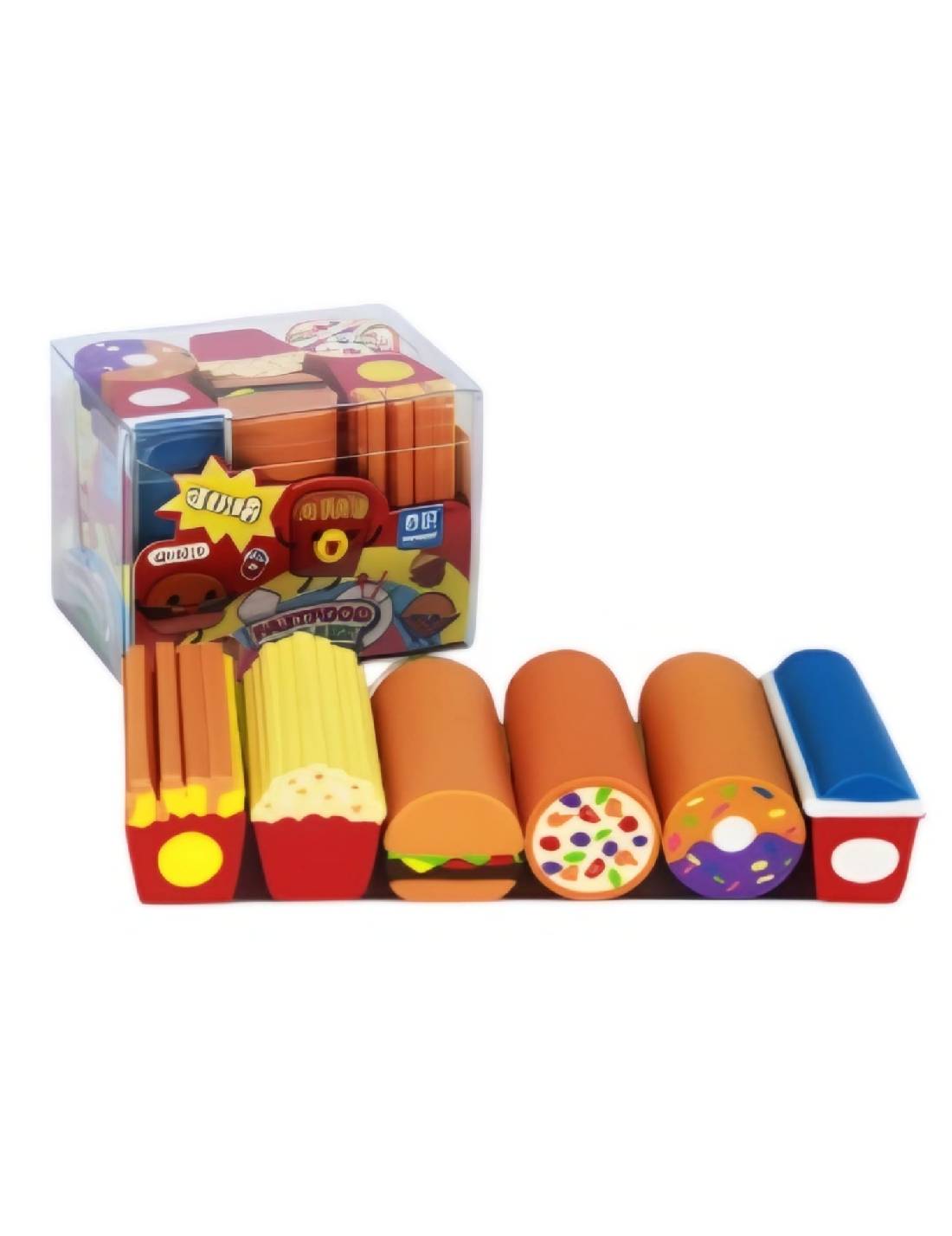 Set 6 Gomme Da Cancellare Tema FastFood