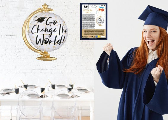 Palloncino Foil Festa Laurea Go Change The World