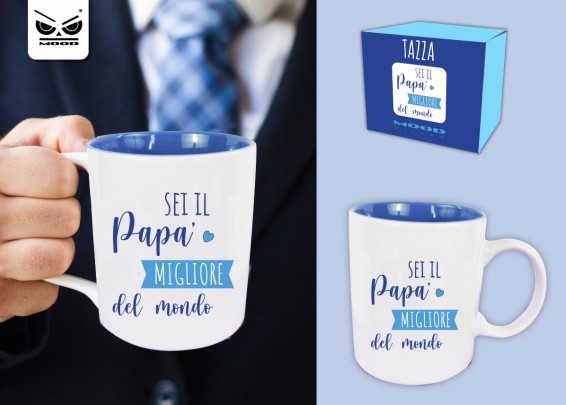 Tazza Festa Del Papà Bianca E Blu