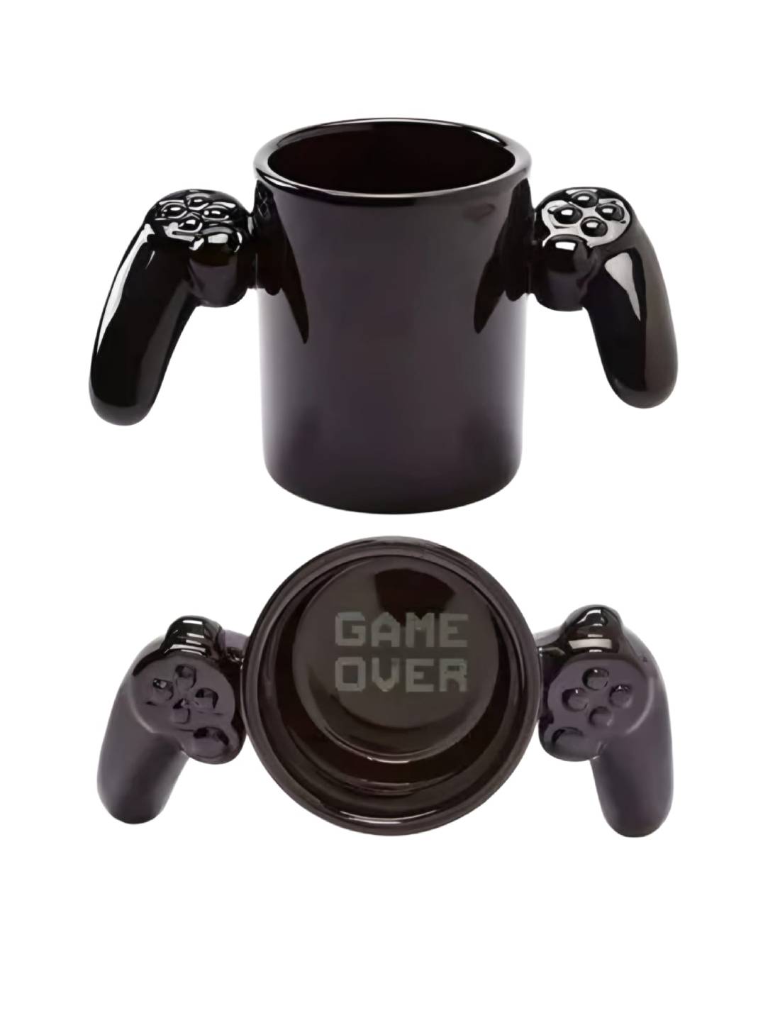 Tazza Nera In Ceramica Controller Console Game Over 350ml