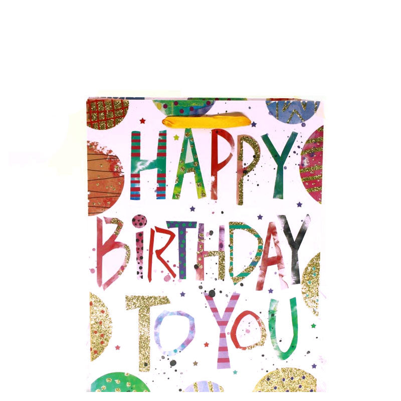 Busta Sacchetto Regalo Happy Birthday L 26,5x32,5x11,5cm