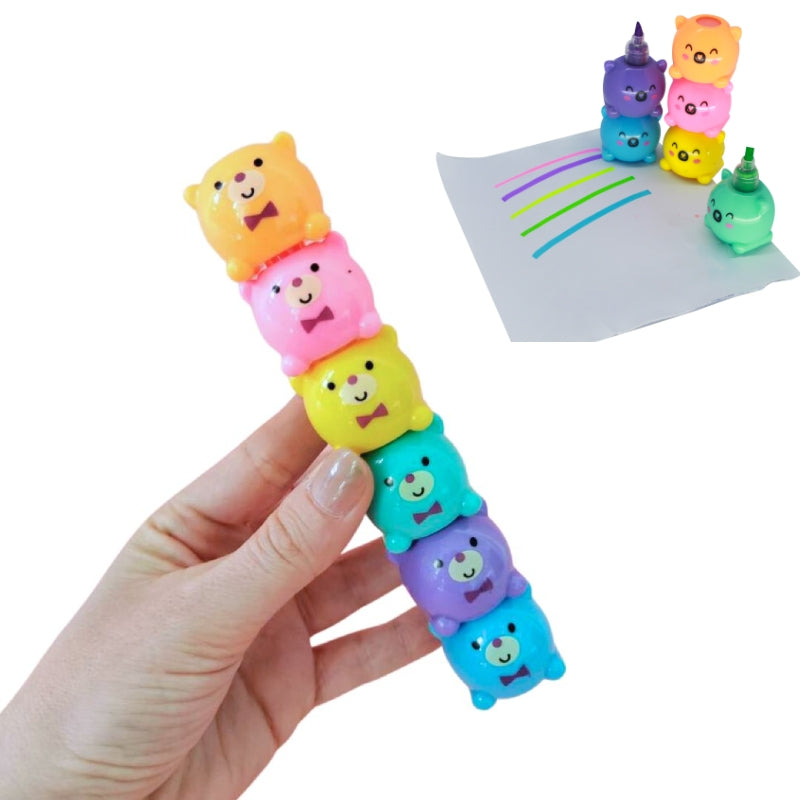 Evidenziatore Componibile 6 Colori Orsetti Sorridenti