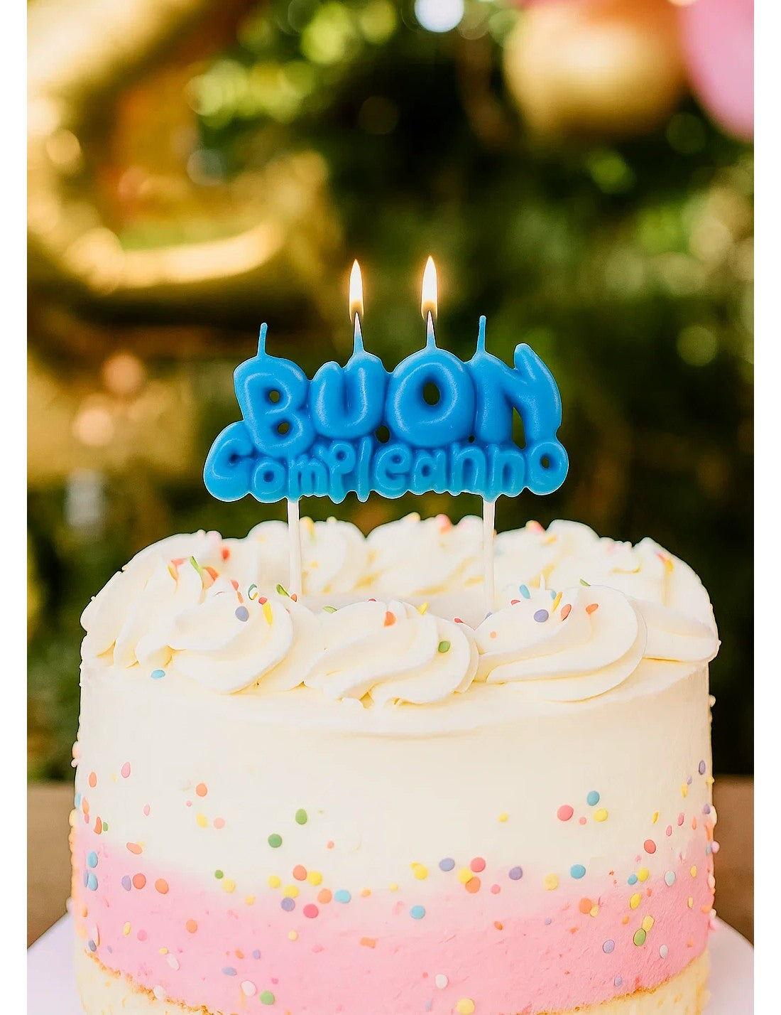 Candelina Di Compleanno Azzurra Scritta Buon Compleanno