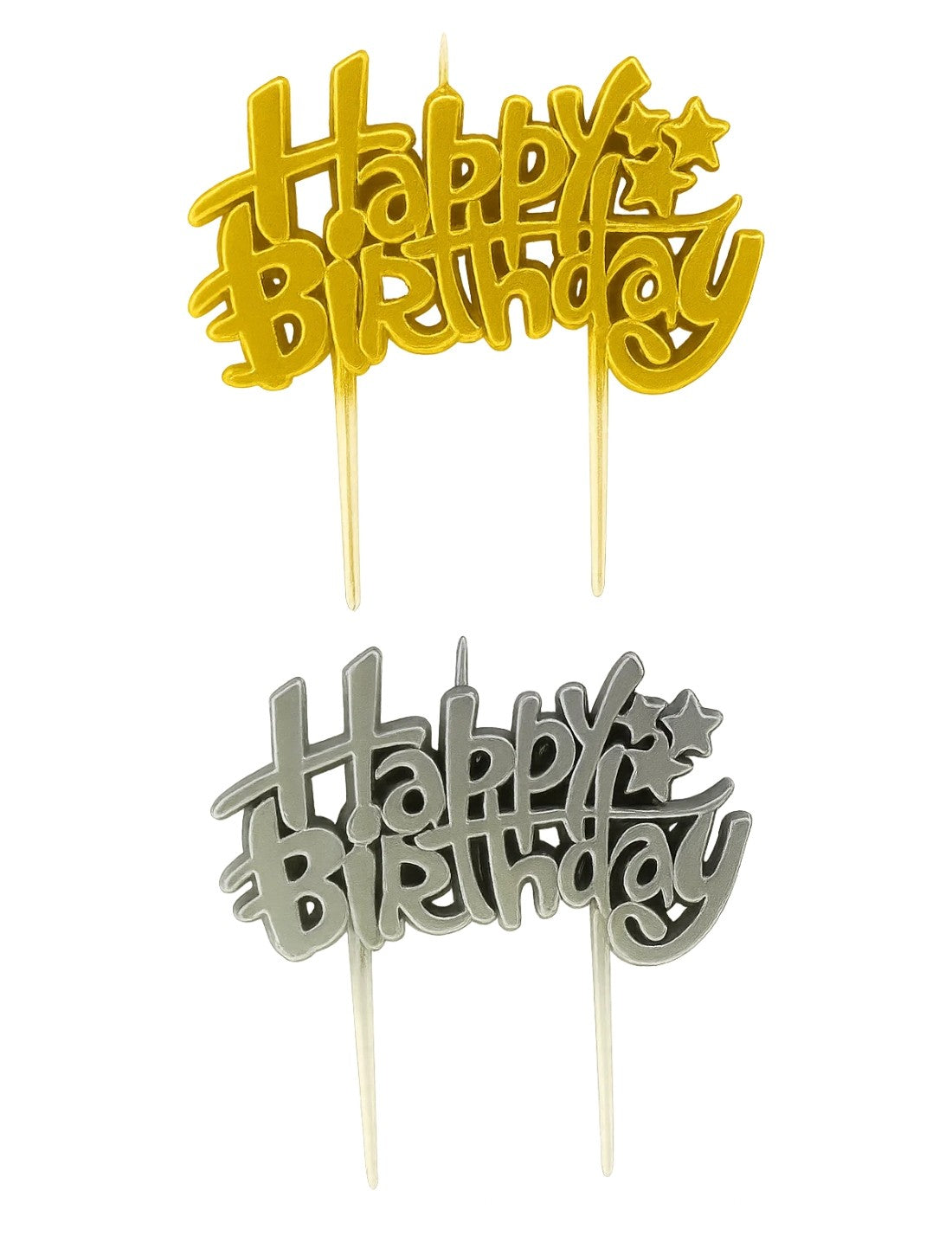 Candelina Di Compleanno Scritta Happy Birthday Metal