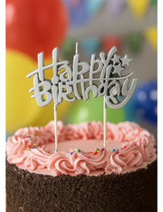 Candelina Di Compleanno Scritta Happy Birthday Metal