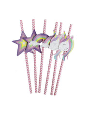 Cannucce Di Carta Unicorno 6pz