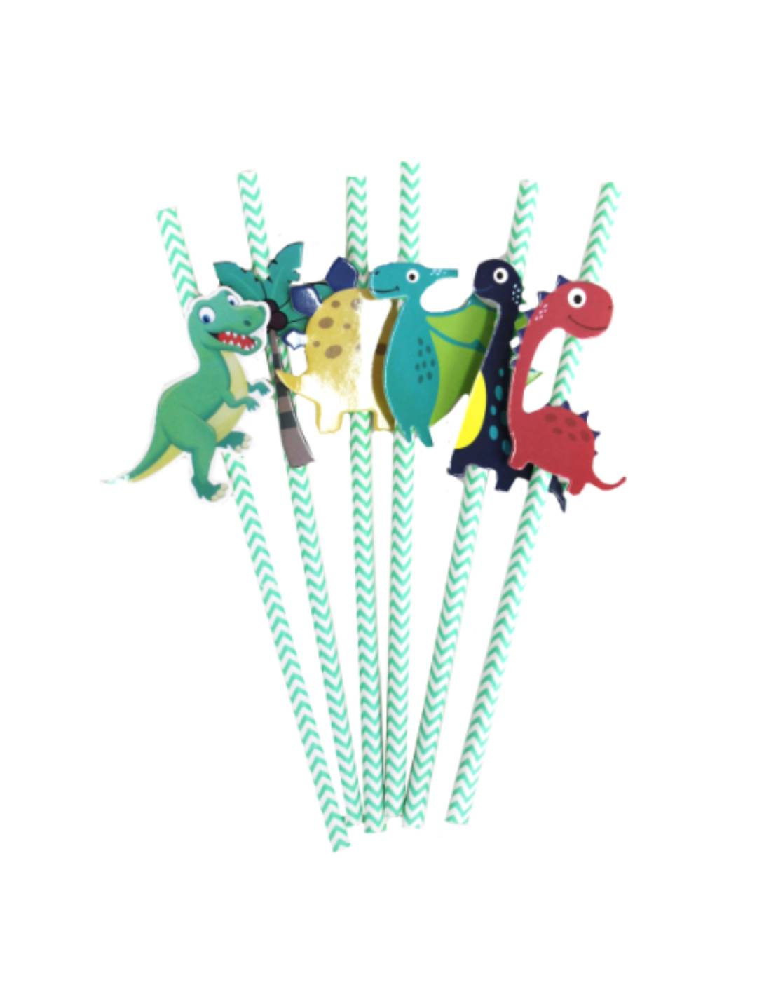 Cannucce Di Carta Dinosauri 6pz