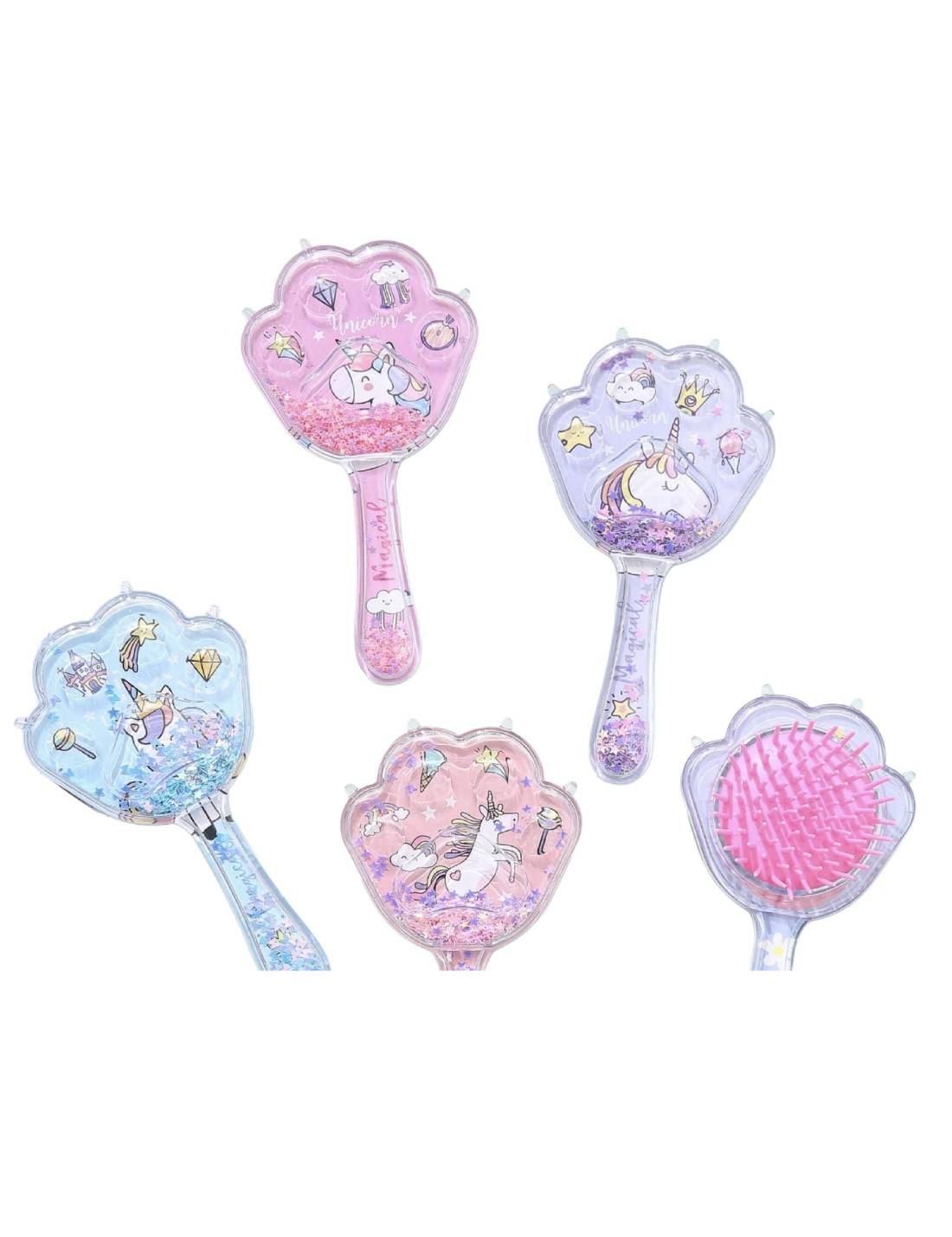 Spazzola A Zampetta Glitter Con Unicorno