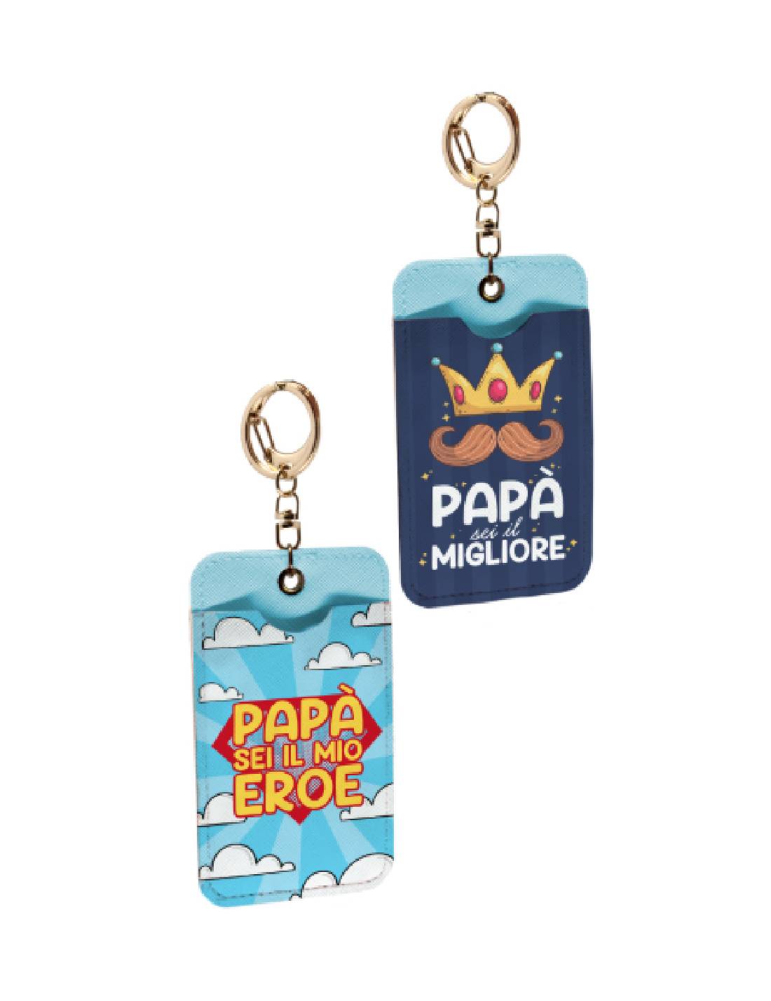Porta Badge Dedica Festa Del Papà Blu