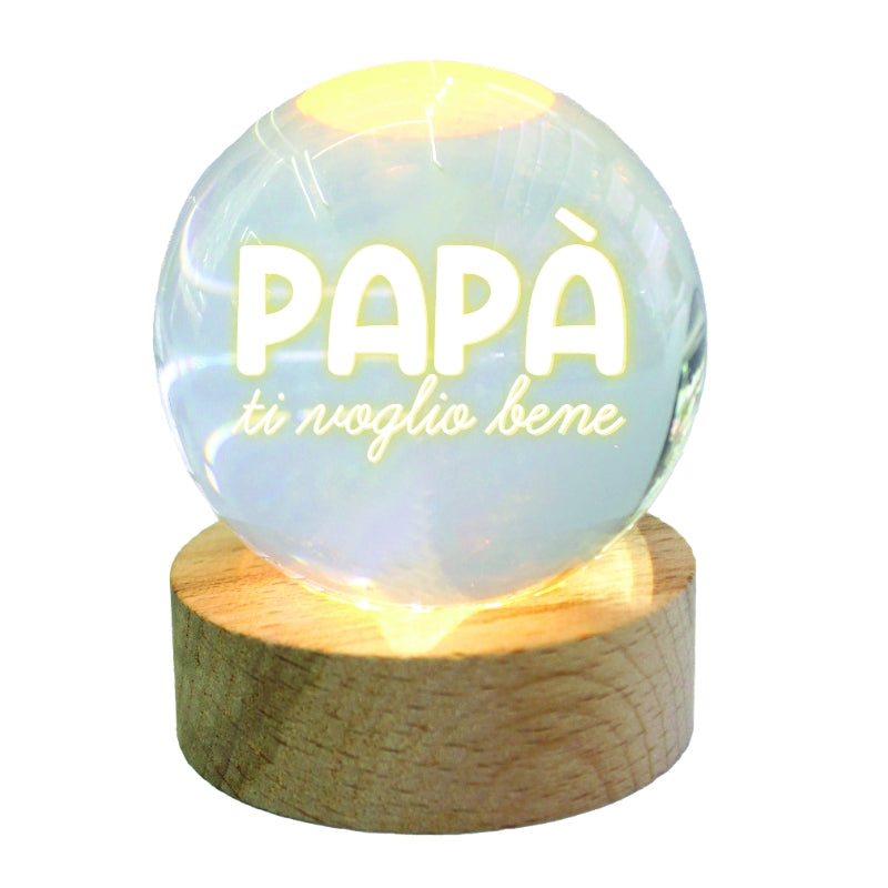 Lampada Sfera Di Vetro Festa Del Papà Con Dedica