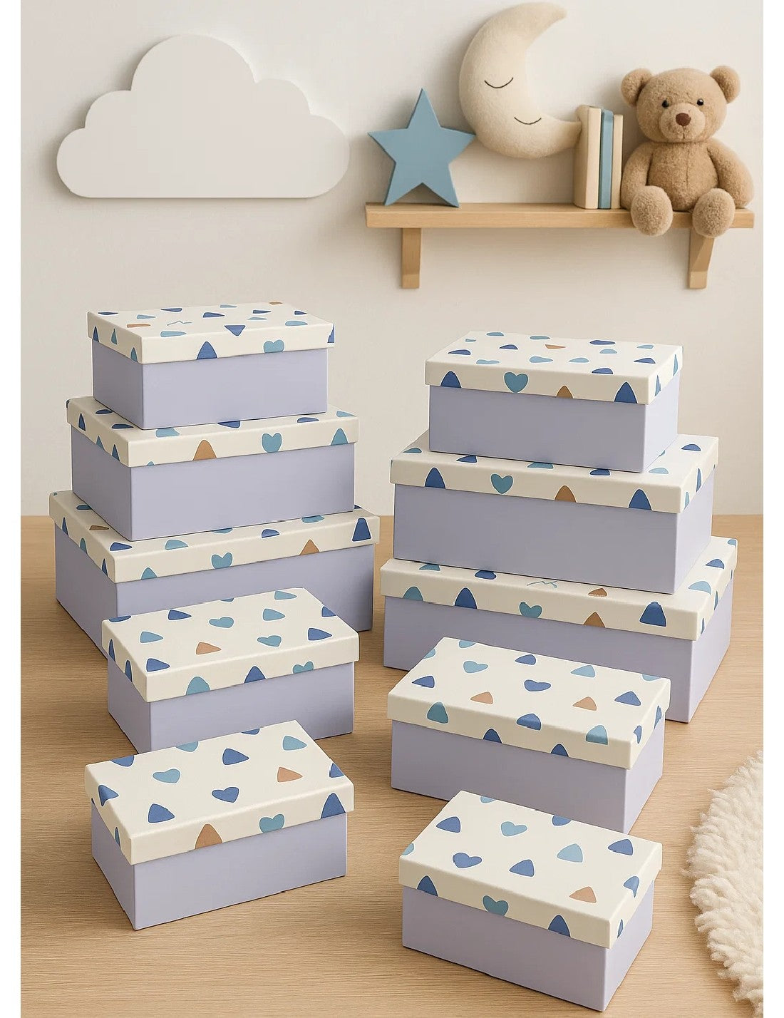 Scatola Box Regalo Rettangolare Cuore Pastello
