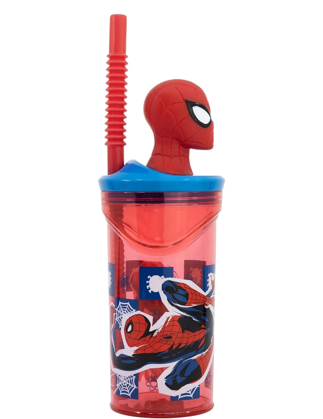 Bicchiere Con Cannuccia Marvel Spider-Man 3D In Tritan 360ml