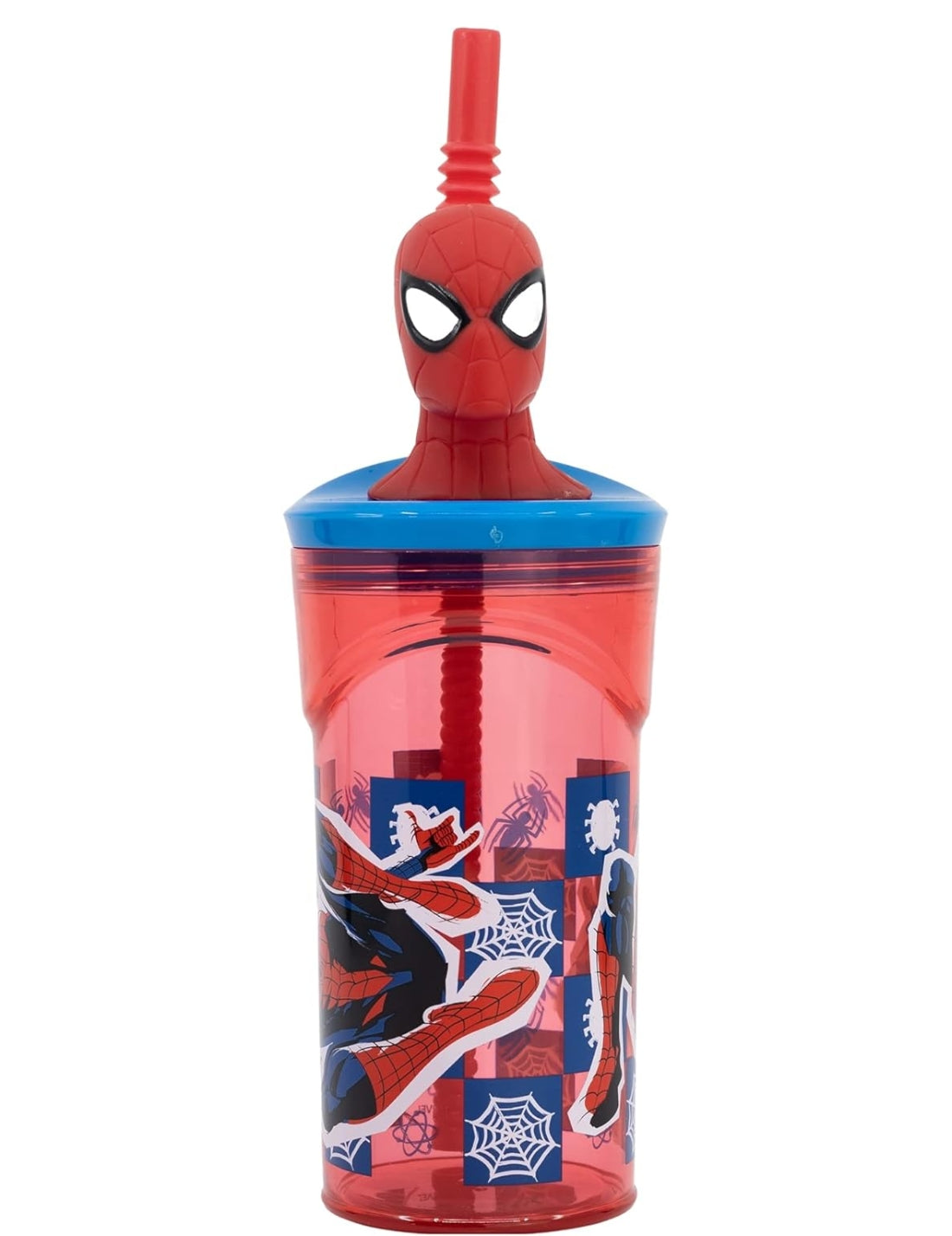 Bicchiere Con Cannuccia Marvel Spider-Man 3D In Tritan 360ml