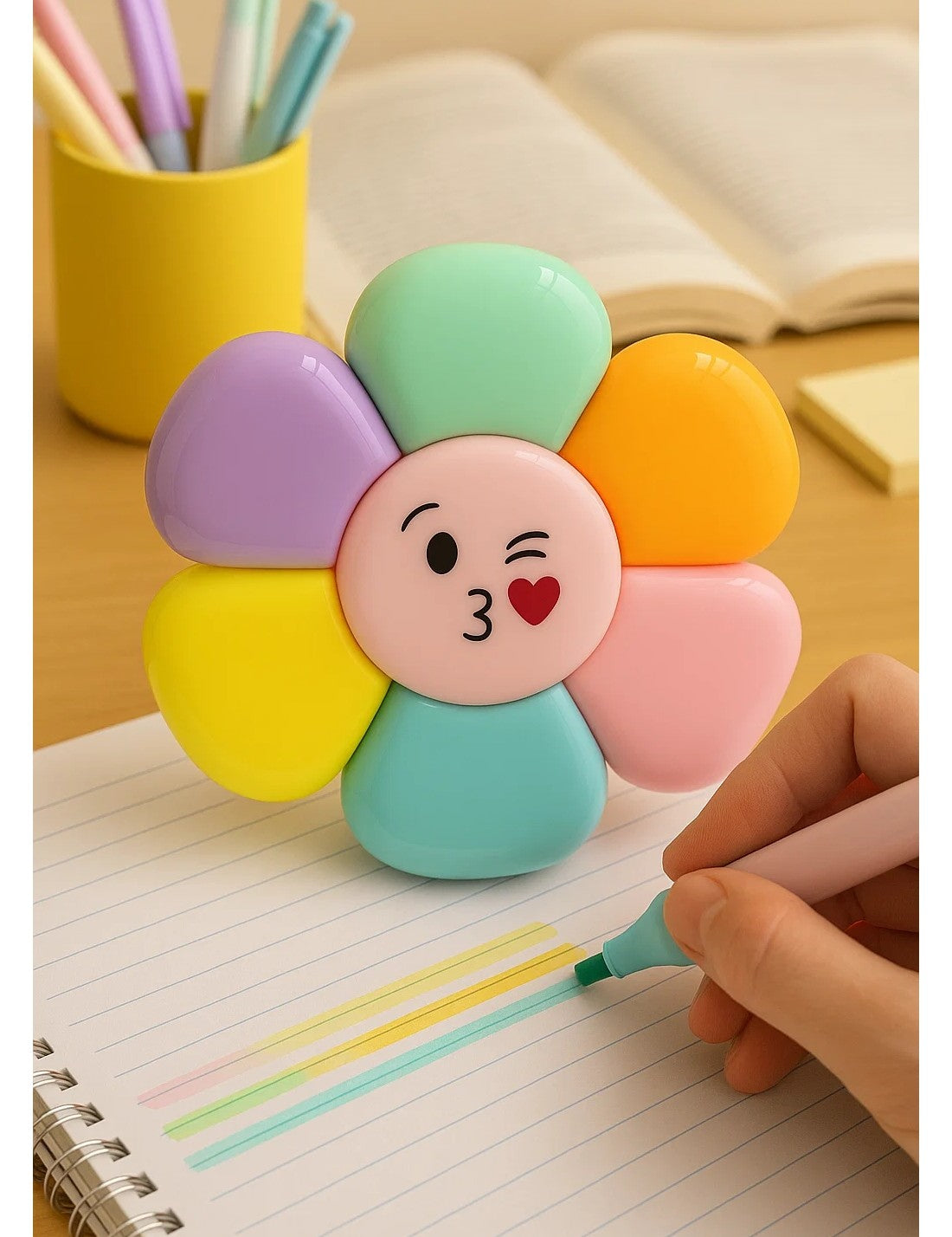 Evidenziatore Girasole Con Emoji 6 Colori