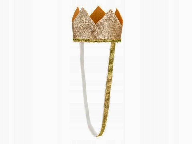 Corona Principessa Oro Glitter 8,5cm Halloween E Carnevale