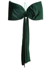 Addobbo Albero Di Natale Fiocco Velluto Verde 134cm