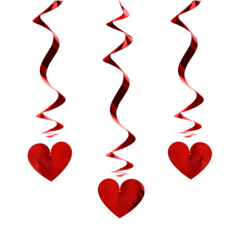 Festoni Decorativi San Valentino Cuori Rosso 60cm