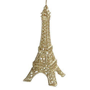 Addobbo Albero Natale Torre Eiffel Oro Glitterata