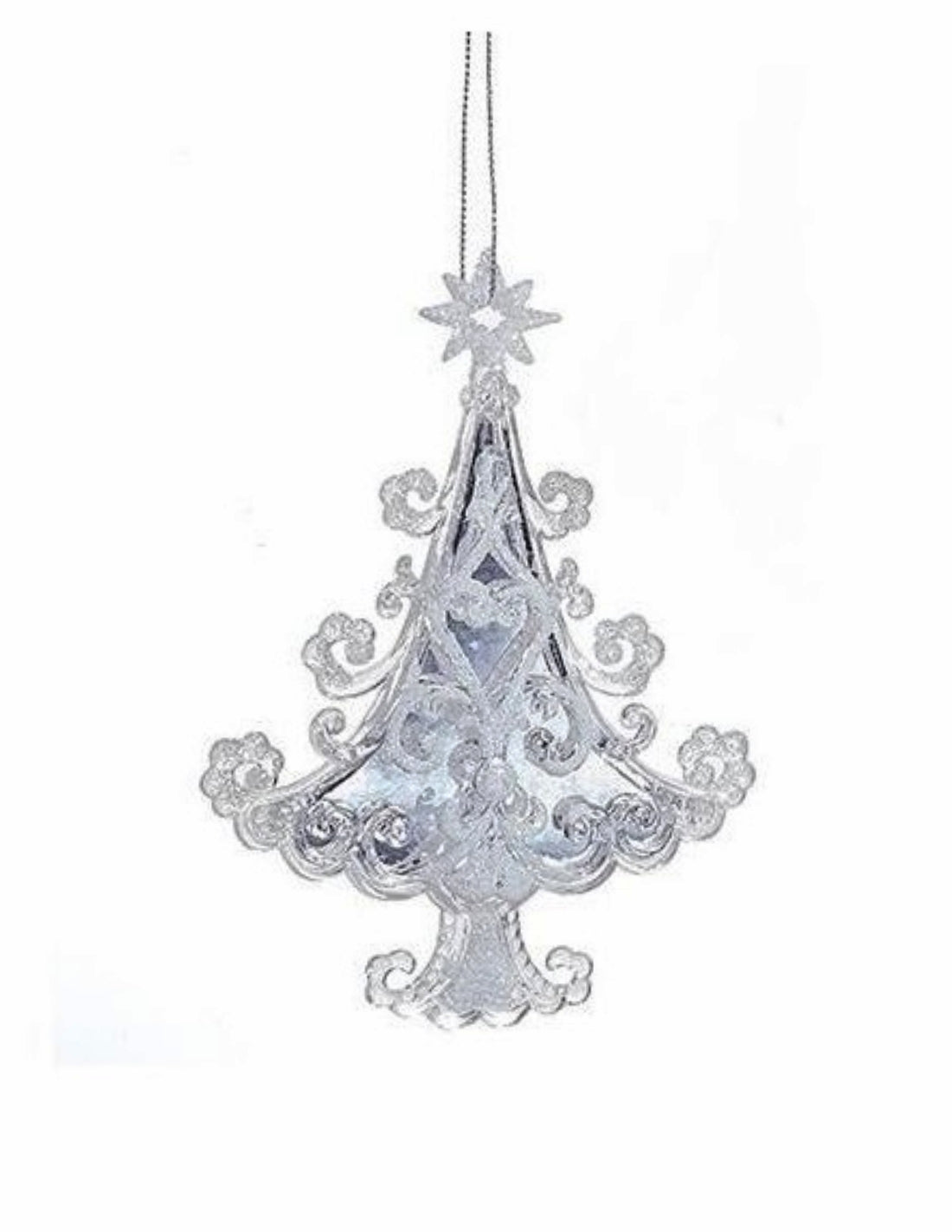 Addobbo Albero Di Natale Abete Natalizio Decorato Glitterato