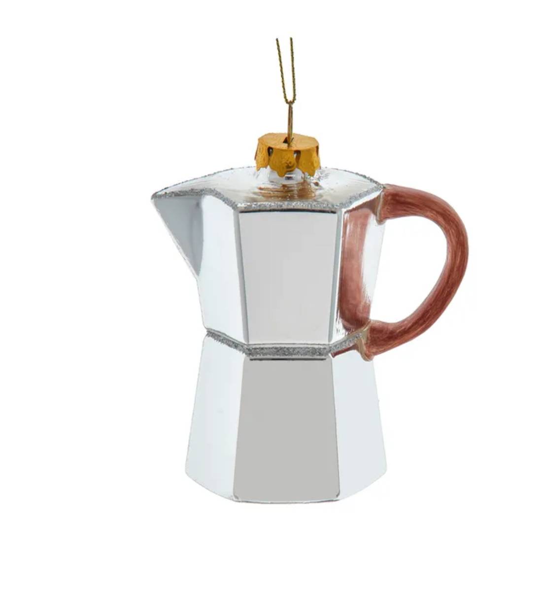 Addobbo Albero Di Natale In Vetro Caffettiera Moka 10cm
