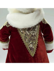 Addobbo Di Natale Babbo Natale Con Abito Elegante Rosso E Oro 54cm