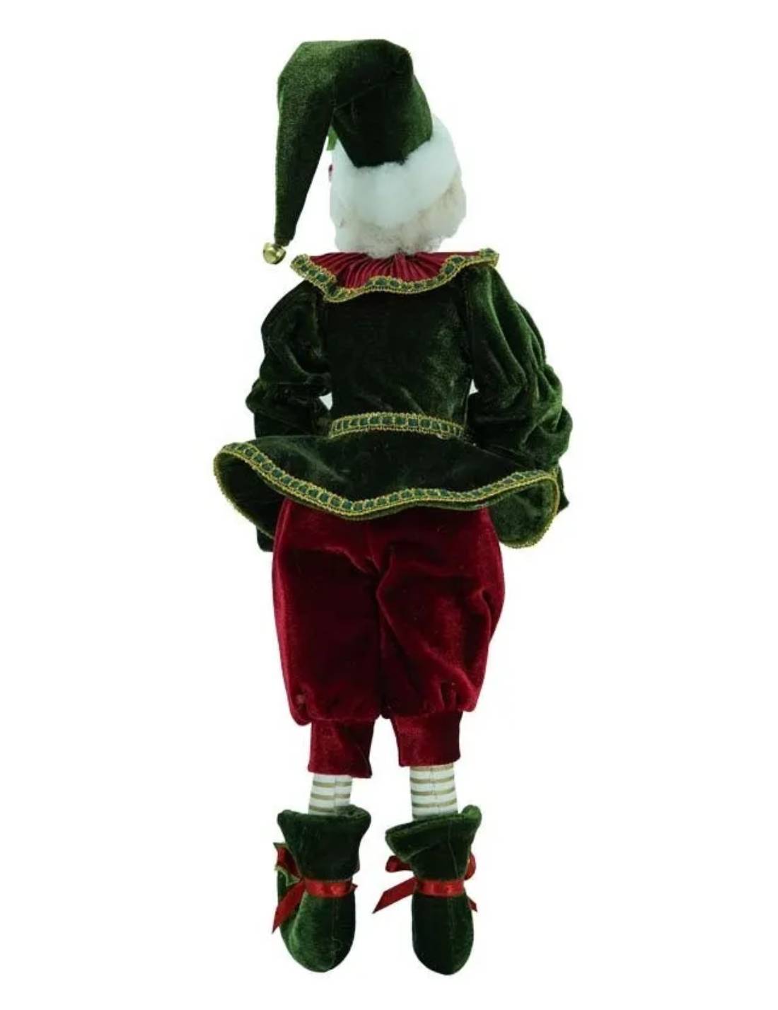 Addobbo Di Natale Elfo Rosso E Verde 39cm