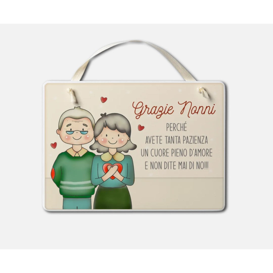 Targa Festa Dei Nonni Con Dedica Grazie Nonni