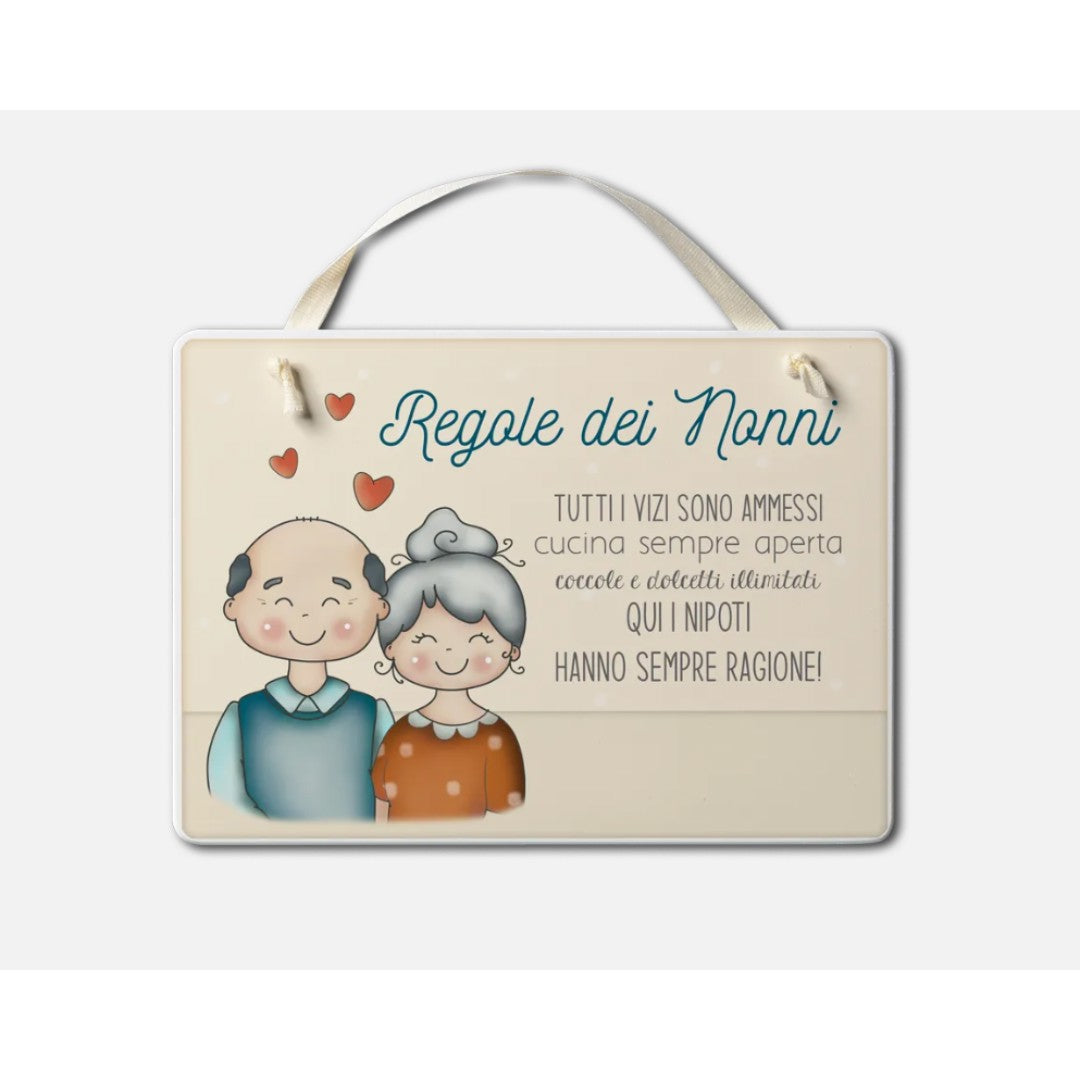 Targa Festa Dei Nonni Con Dedica Regole Dei Nonni