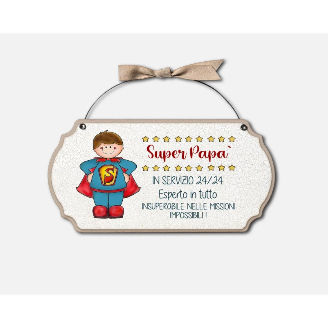 Targa Festa Del Papà Con Dedica Super Papà