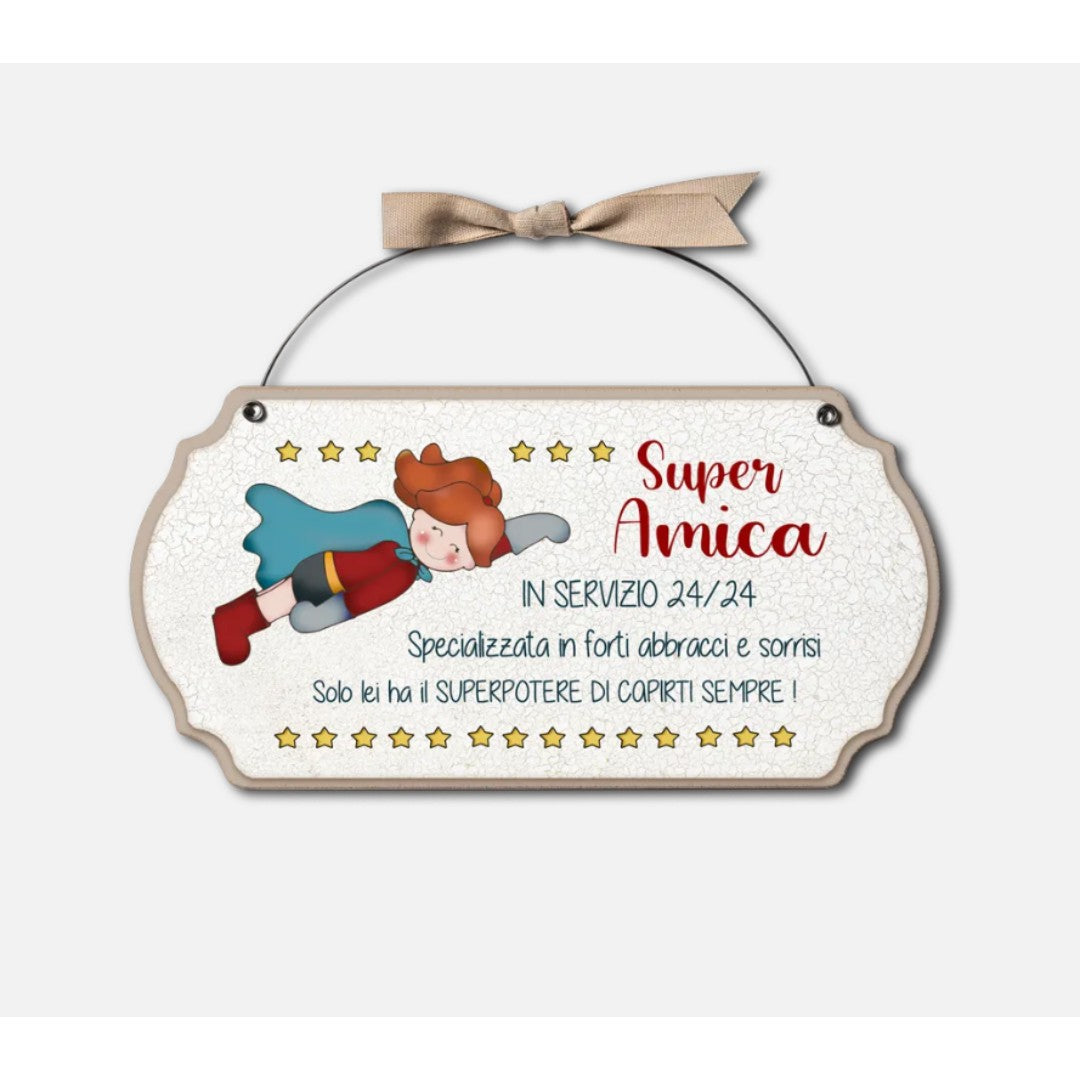 Targa Rettangolare Super Amica Con Dedica