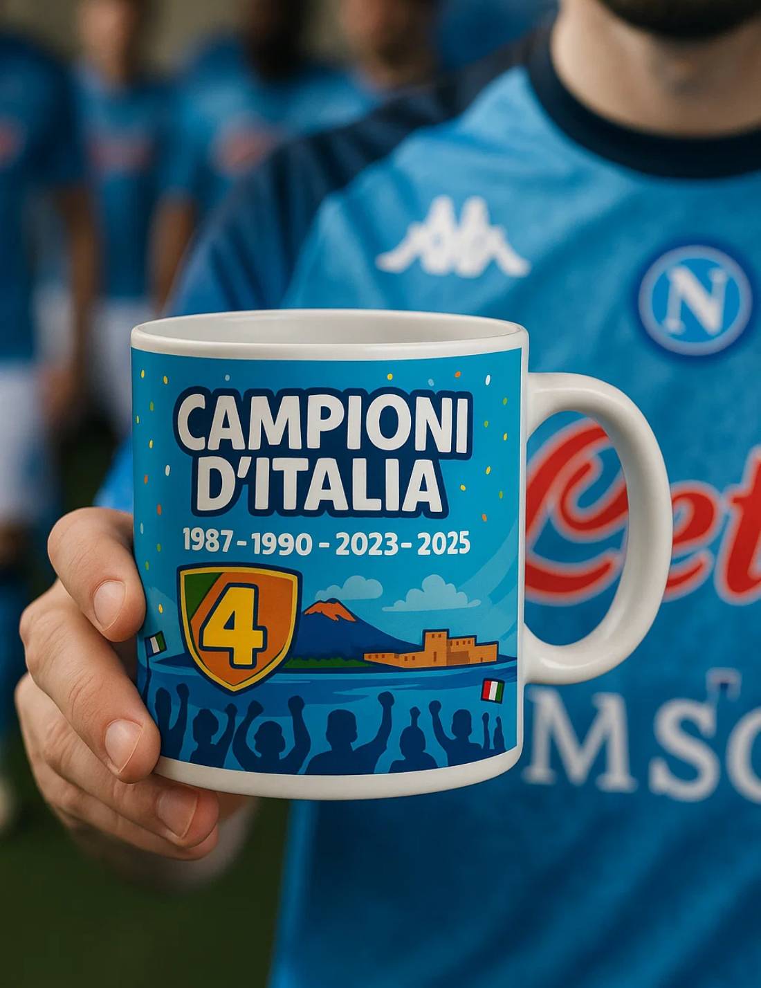 Tazza In Ceramica Celebrativa Napoli Campioni D'Italia 325ml