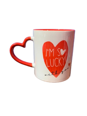 Tazza In Ceramica San Valentino "I'm So Lucky With You"