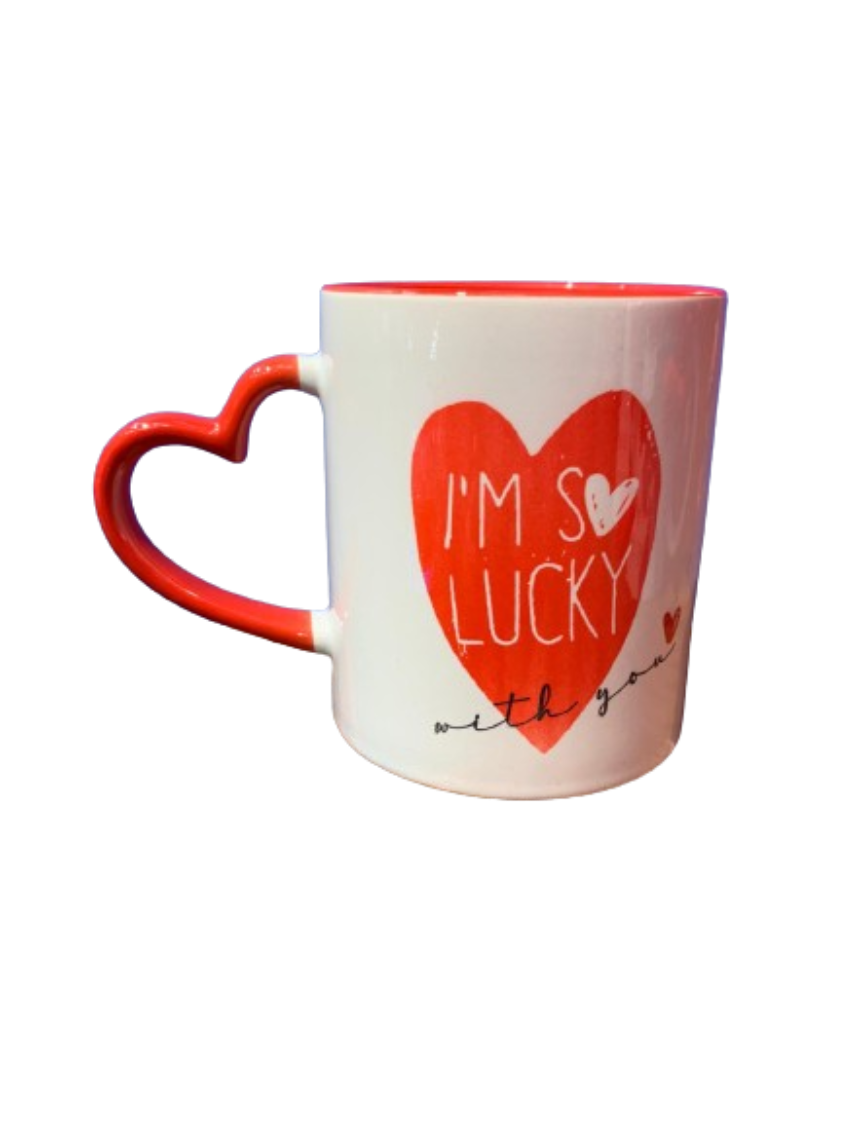 Tazza In Ceramica San Valentino "I'm So Lucky With You"