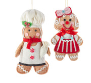 Addobbo Albero Di Natale Biscotto In Stoffa 12cm