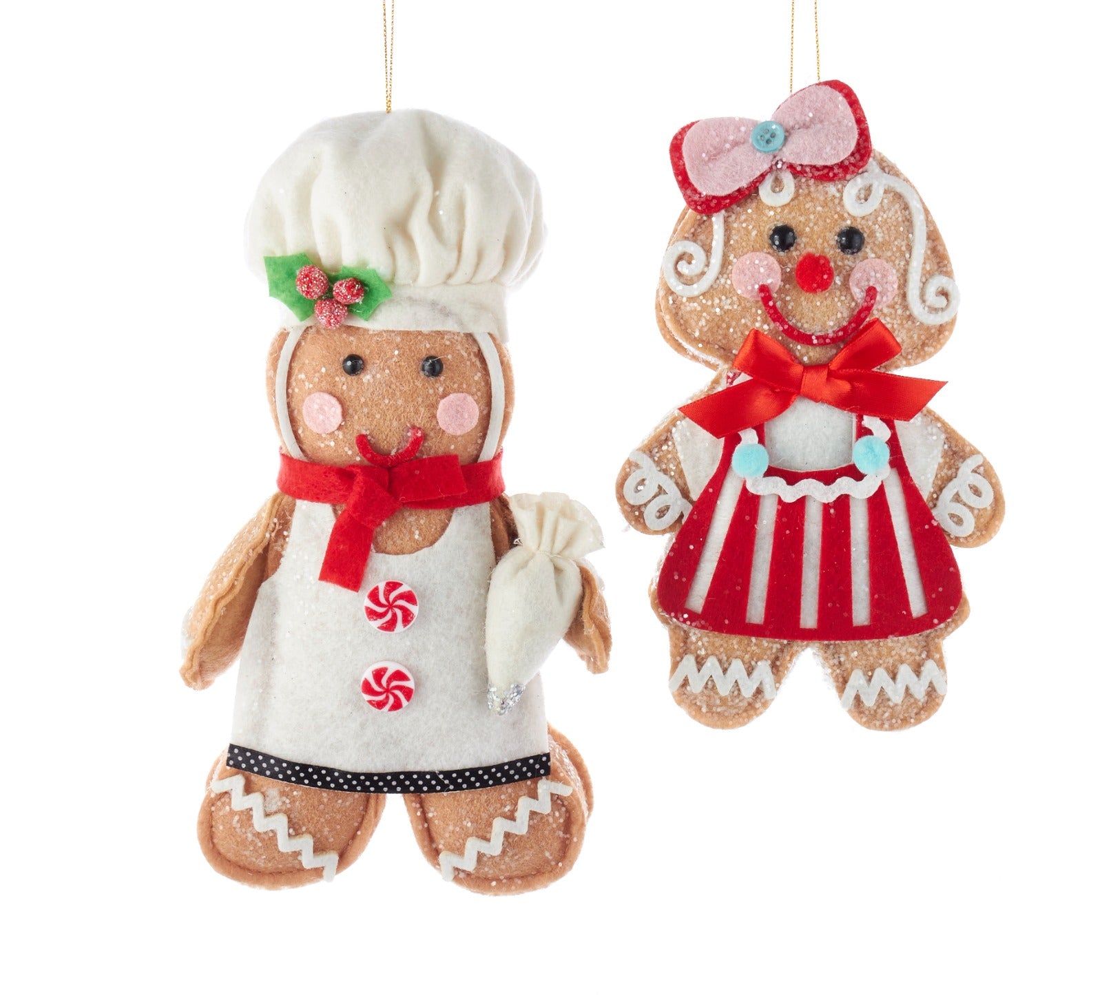 Addobbo Albero Di Natale Biscotto In Stoffa 12cm