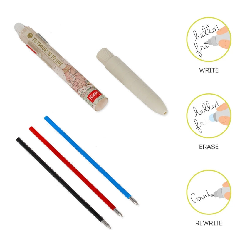 Legami Penna Gel Cancellabile 3 Colori Travel